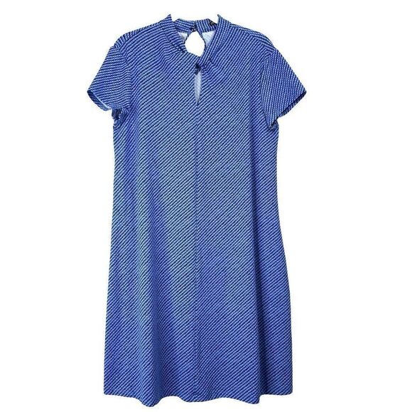 J. Mclaughlin Catalina cloth neck twist knot midi dress Size M blue printed - Picture 1 of 7